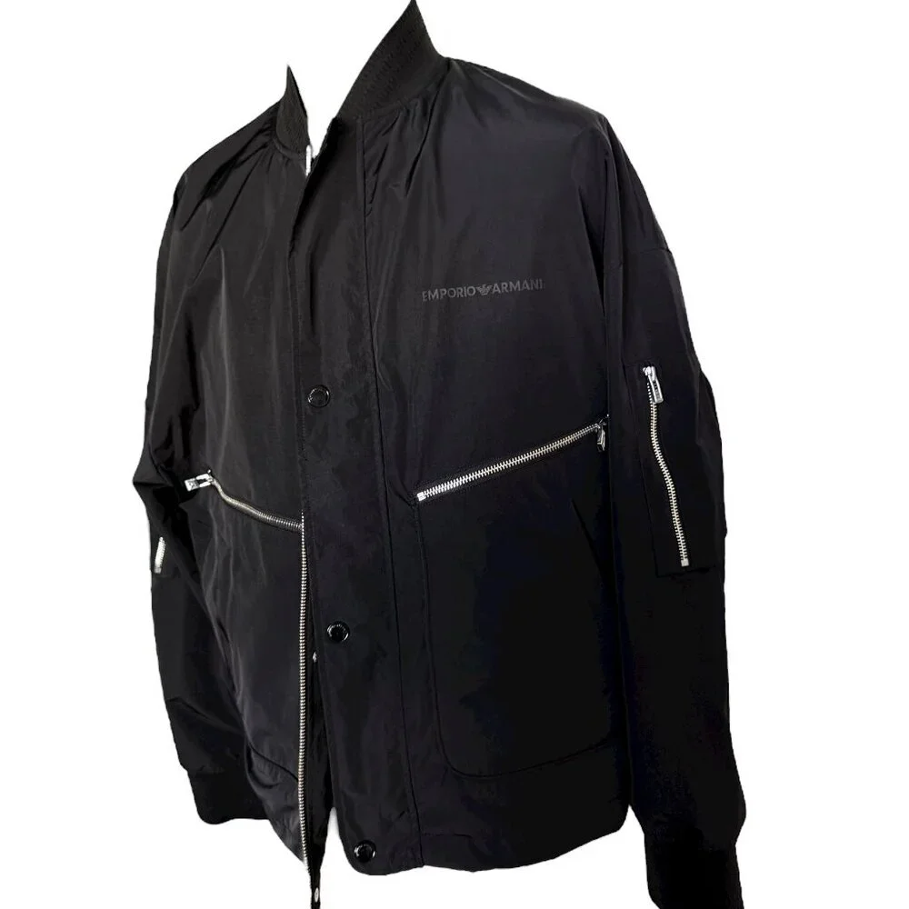 EMPORIO ARMANI Mens Black Nylon‎ Blouson Jacket Size 52, NWT $675